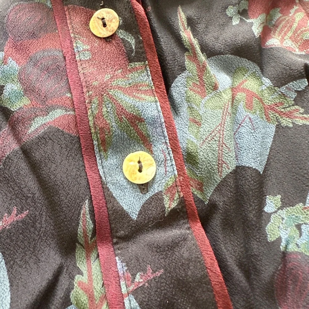 Citron Blouse Santa Monica Silk sz.L fans black button down comfort‎